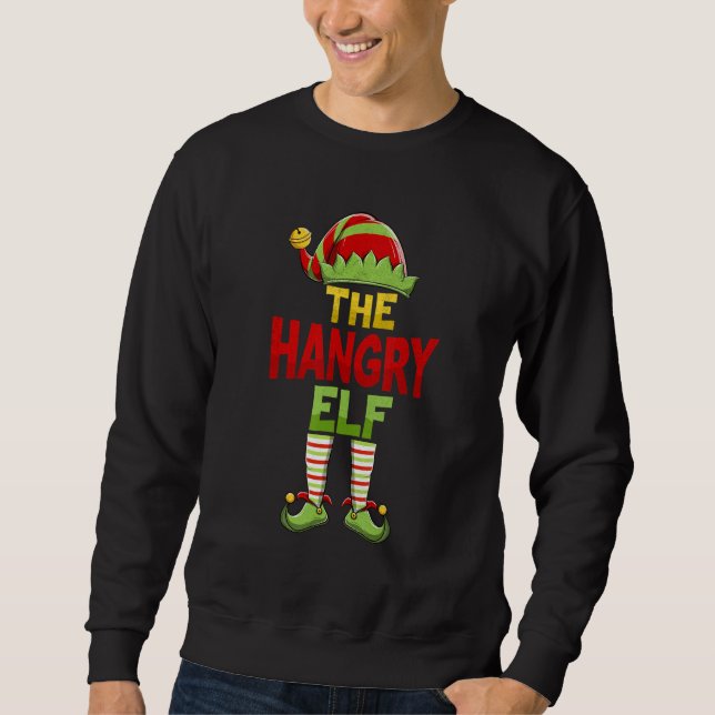 Hangry ELF Family Matching Group Christmas Pajamas Sweatshirt (Front)