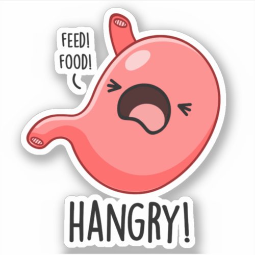 Hangry Funny Hungry Angry Pun  Sticker