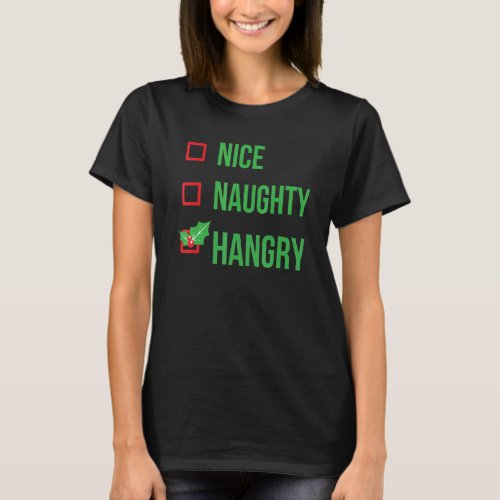 Hangry Funny Pajama Christmas T_Shirt