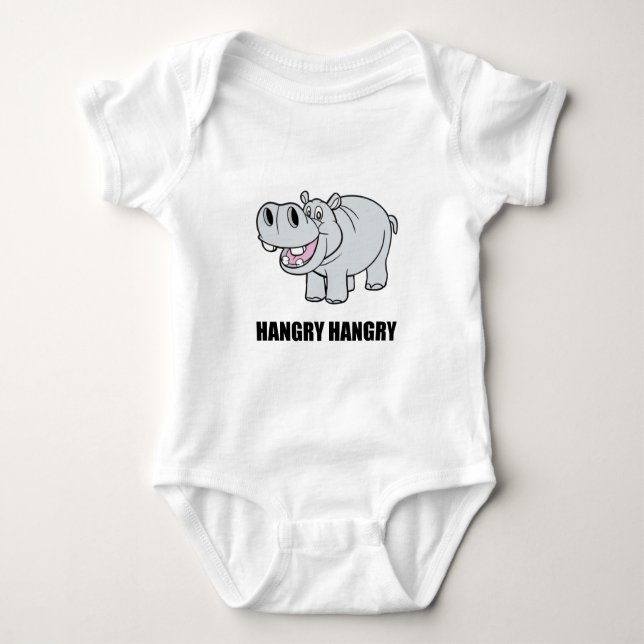Hangry Hippo Baby Bodysuit (Front)