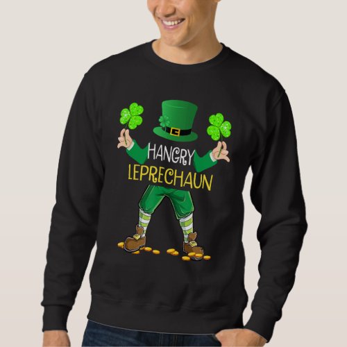 Hangry Leprechaun Boys St Patricks Day Funny Sweatshirt