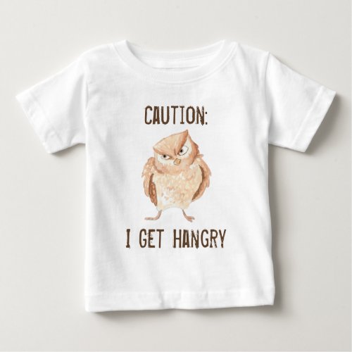 Hangry Owl Watercolor Baby T_Shirt