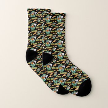 Hangry Pizza Shark Socks by mudgestudios at Zazzle