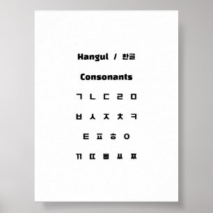 Hangul consonants / 한글 자음 poster