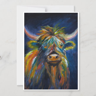 HAngus Highland cow Magnetic Invitation