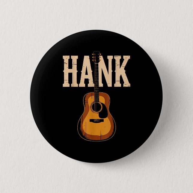 Hank Folk Style Line Dancing Western Country Music Button (Front)
