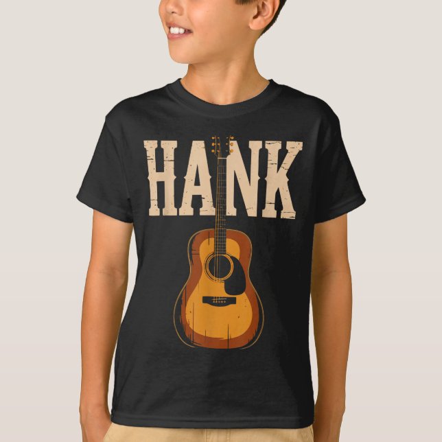 Hank Folk Style Line Dancing Western Country Music T-Shirt (Front)