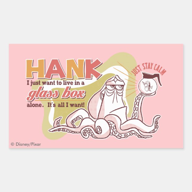 Hank | Live in a Glass Box Alone Rectangular Sticker (Front)