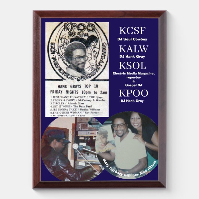 Hank Radio Award Plaque (Vertical)