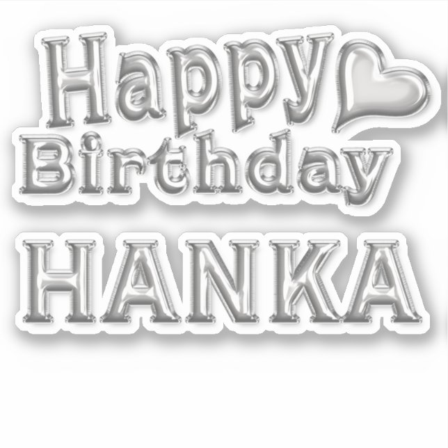 Hanka Happy Birthday silver sticker Sticker (Front)