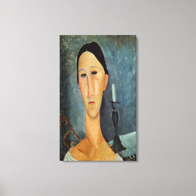 Hanka Zborowska with a Candlestick, 1919 Canvas Print (Front)