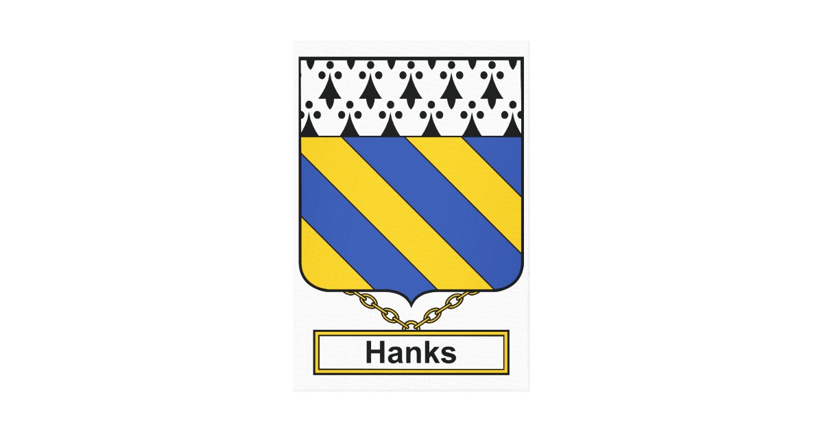 Hanks Family Crest Canvas Print | Zazzle.com