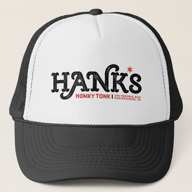 Hank's Honky Tonk Black Trucker Hat (Front)