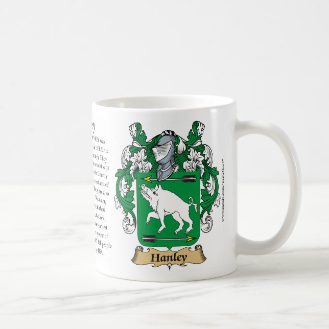 Hanley, the Origin, the Meaning and the Crest Coffee Mug (Right)