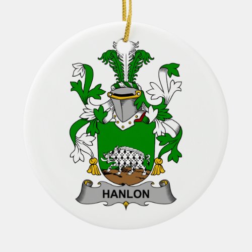 Hanlon Family Crest Ceramic Ornament
