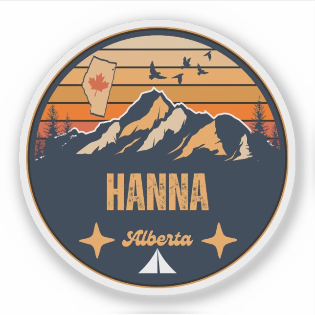 Hanna, Alberta Sticker (Front)