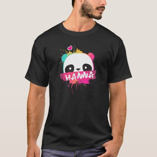 HANNA _ Beautiful Girl Name With Adorable Panda T_Shirt