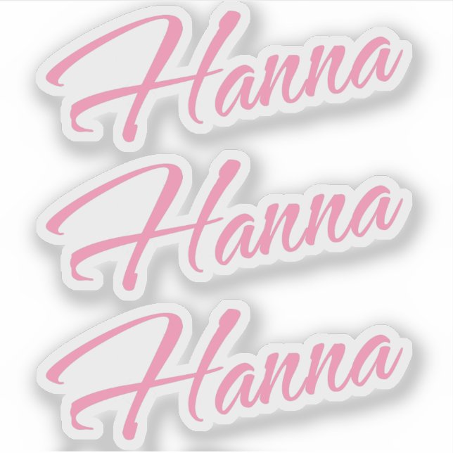 Hanna name pink x3 sticker (Front)