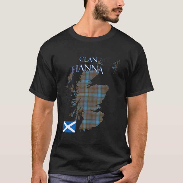 Hanna Scottish Clan Tartan Scotland T-Shirt (Front)