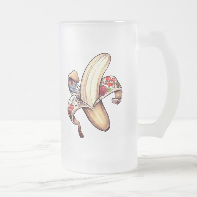 Hannah Banana logo frosty beer mug! Frosted Glass Beer Mug (Right)
