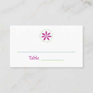 Hannah Claire 2 Custom Table Cards Pink Daisy
