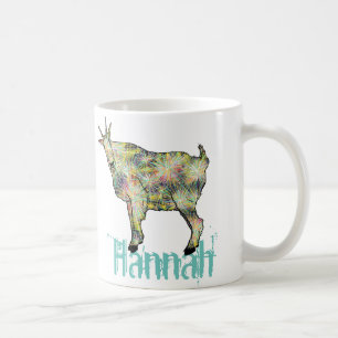 Hannah Colorful Funky Weird Goat Funny Animal Art Coffee Mug
