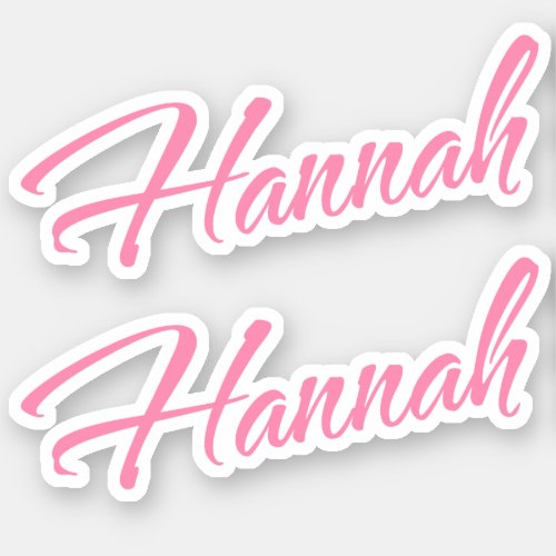Hannah Decorative Name in Pink x2 Sticker