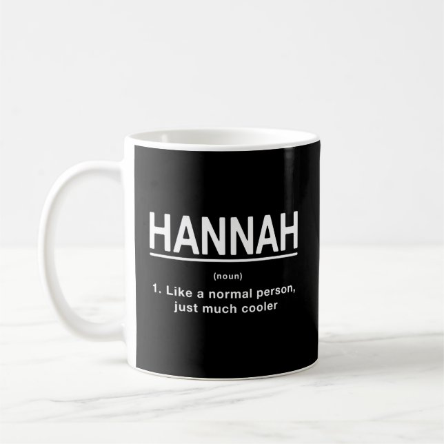 Hannah Definition First Name Humor Nickname Coffee Mug (Left)