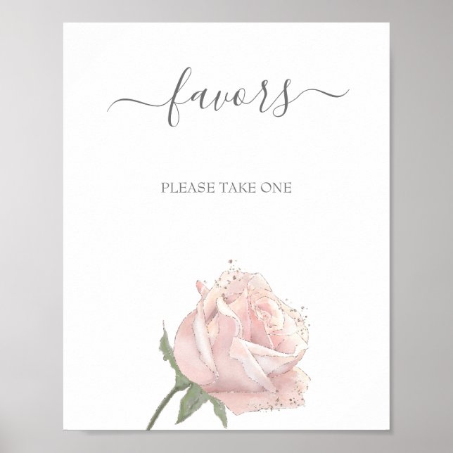 Hannah Elegant Calligraphy Wedding Favor Sign (Front)