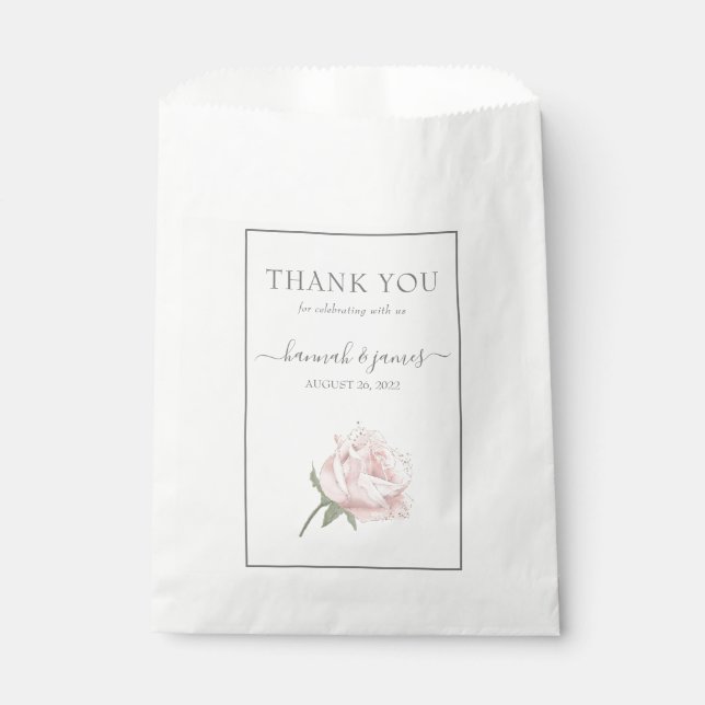 Hannah Elegant Thank You Treats Wedding Favor Bag (Front)