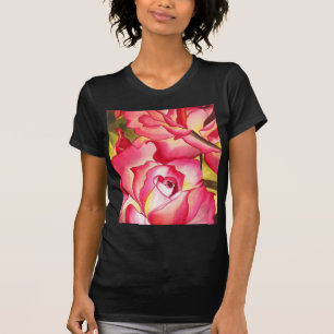 Hannah Gordon pink Rose watercolor art T-Shirt