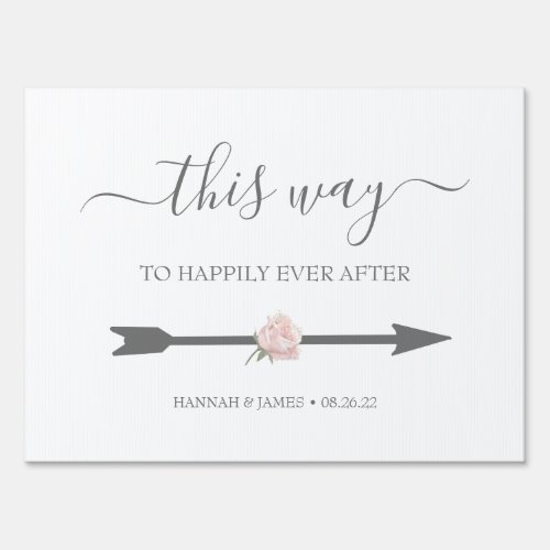 Hannah Happily Ever After Wedding Directional Sign