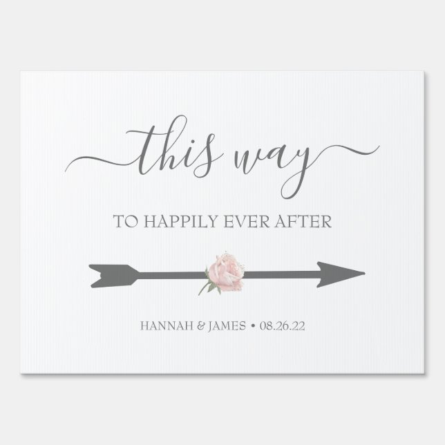 Hannah Happily Ever After Wedding Directional Sign (Front)