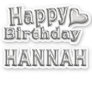 Hannah Happy Birthday silver Sticker
