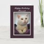 Hannah Happy Birthday White Cat Card