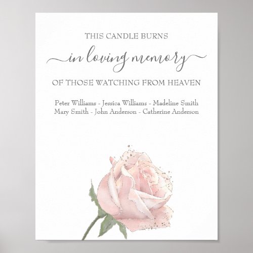 Hannah  In Loving Memory Memorial Wedding Sign