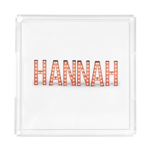 Hannah Marquee Lights Acrylic Tray (Front)