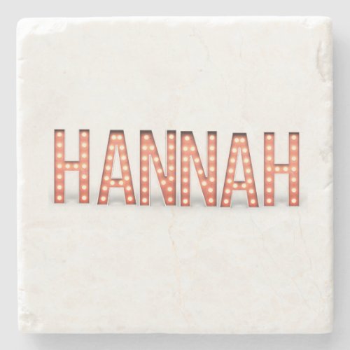 Hannah Marquee Lights Stone Coaster