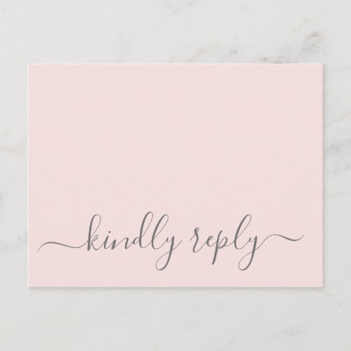 Hannah Modern Simple Pink Meal Choice RSVP Wedding Postcard