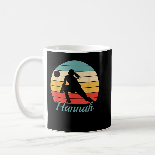 Hannah Name Gift Personalized Volleyball  Coffee Mug (Left)