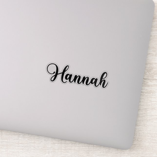 Hannah Name - Handwritten Calligraphy Sticker (Detail)