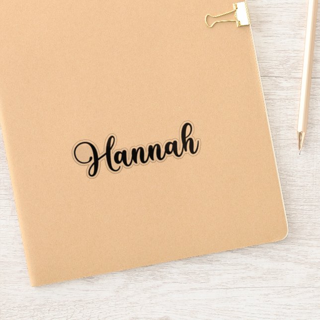 Hannah Name - Handwritten Calligraphy Sticker | Zazzle