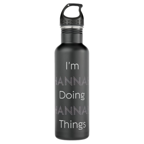 Hannah Name Personalized Women Cute Pink Girl Gift Stainless Steel Water Bottle