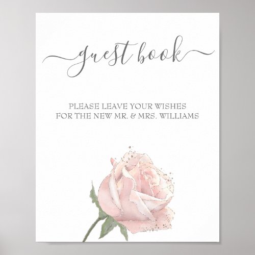 Hannah  Rose Calligraphy Wedding Guest Book Sign