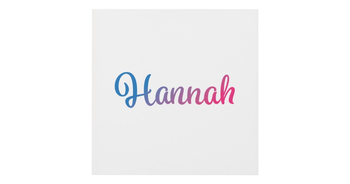 Hannah Stylish Cursive Panel Wall Art | Zazzle