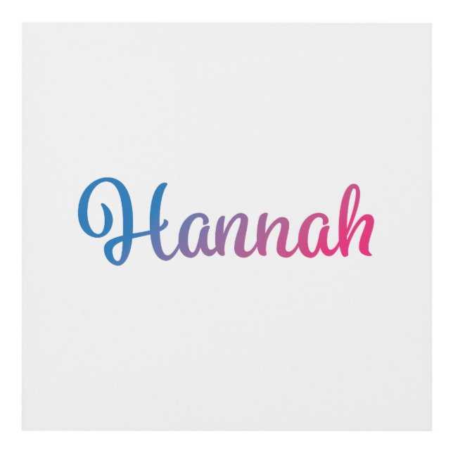 Hannah Stylish Cursive Panel Wall Art (Front)