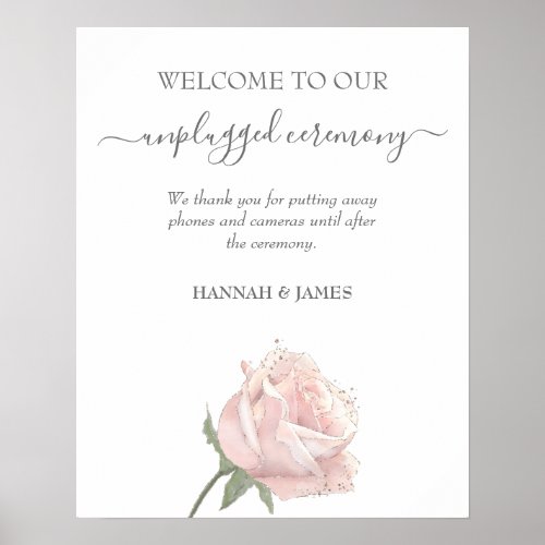 Hannah  Unplugged Wedding Ceremony Sign