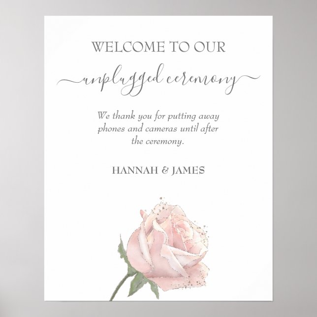Hannah | Unplugged Wedding Ceremony Sign (Front)