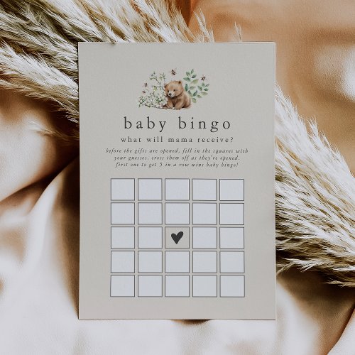 HANNAH Vintage Baby Bingo Baby Shower Game Card
