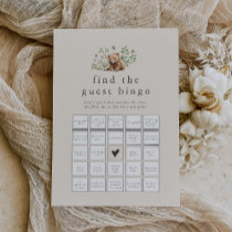 HANNAH Vintage Bear Find the Guest Bingo Game Card